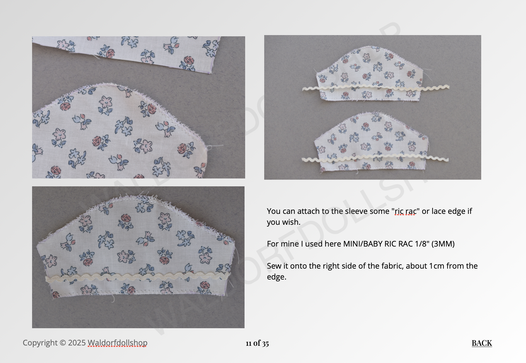 Tutorial for Rosie Summer Outfit for 13.5" Baby Doll – Image 10