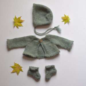 Product Bundle, ELSIE Cardigan, Bonnet and Booties